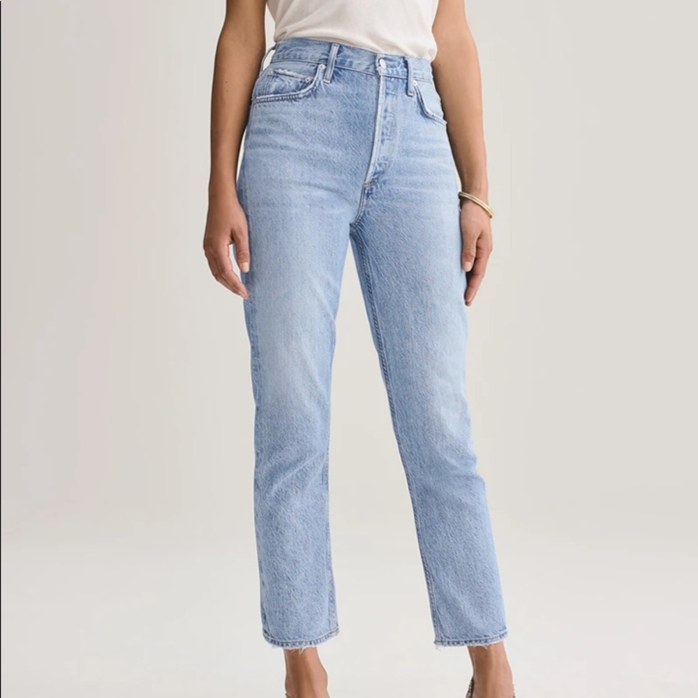 AGolde Riley High Rise Straight Crop Jeans